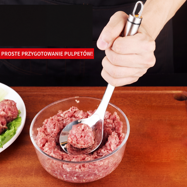 🥄 Stalowa łyżka do formowania klopsików – równomierne pierogi, trwałe ⚡
