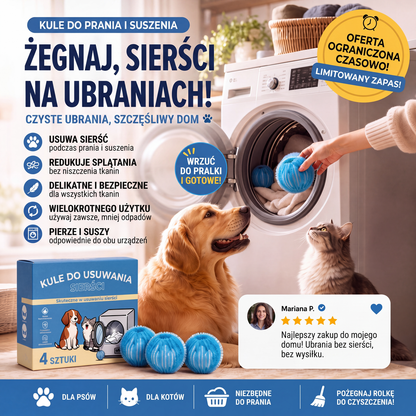 🔥Wielokrotnego użytku kule do prania do usuwania sierści zwierząt domowych