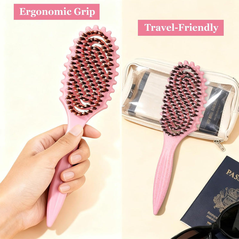 Vented Boar Bristle Brush for Curly Hair