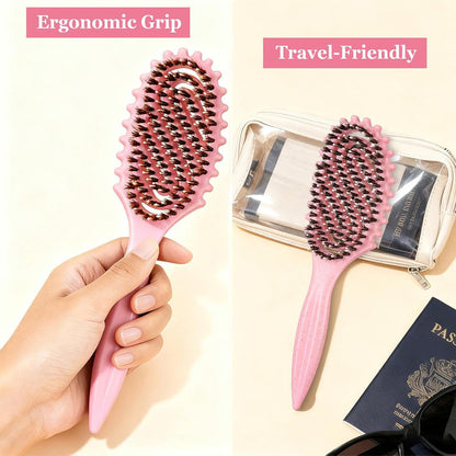 Vented Boar Bristle Brush for Curly Hair