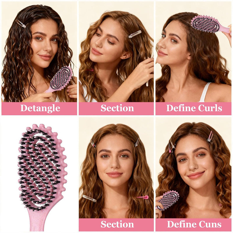 Vented Boar Bristle Brush for Curly Hair