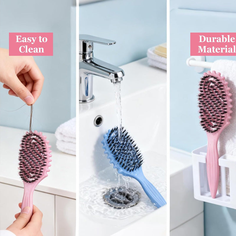 Vented Boar Bristle Brush for Curly Hair
