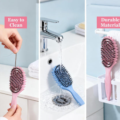Vented Boar Bristle Brush for Curly Hair