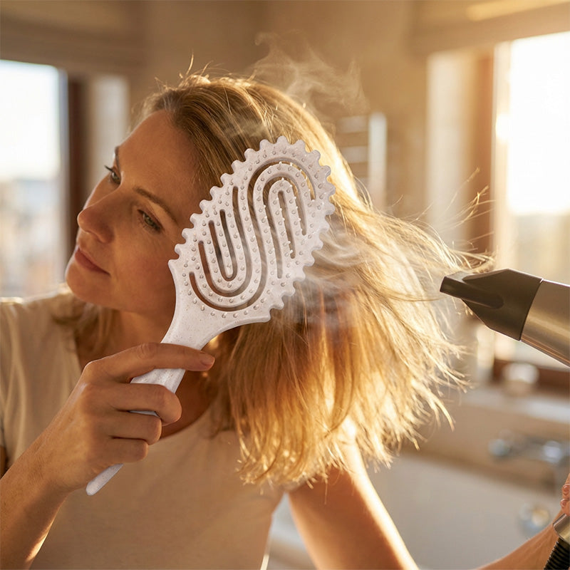 Vented Boar Bristle Brush for Curly Hair