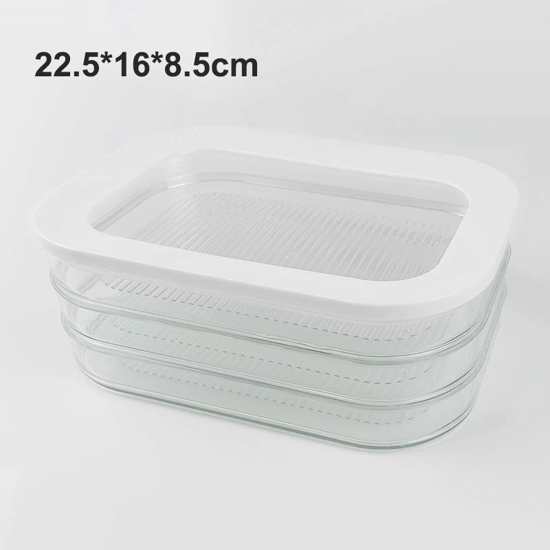 🍱3-warstwowe pojemniki na żywność z pokrywką wielokrotnego użytku – przezroczyste, chrupiące pudełka do lodówki 📦✨