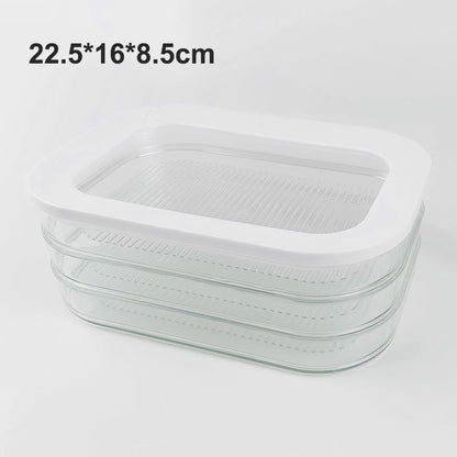 🍱3-warstwowe pojemniki na żywność z pokrywką wielokrotnego użytku – przezroczyste, chrupiące pudełka do lodówki 📦✨