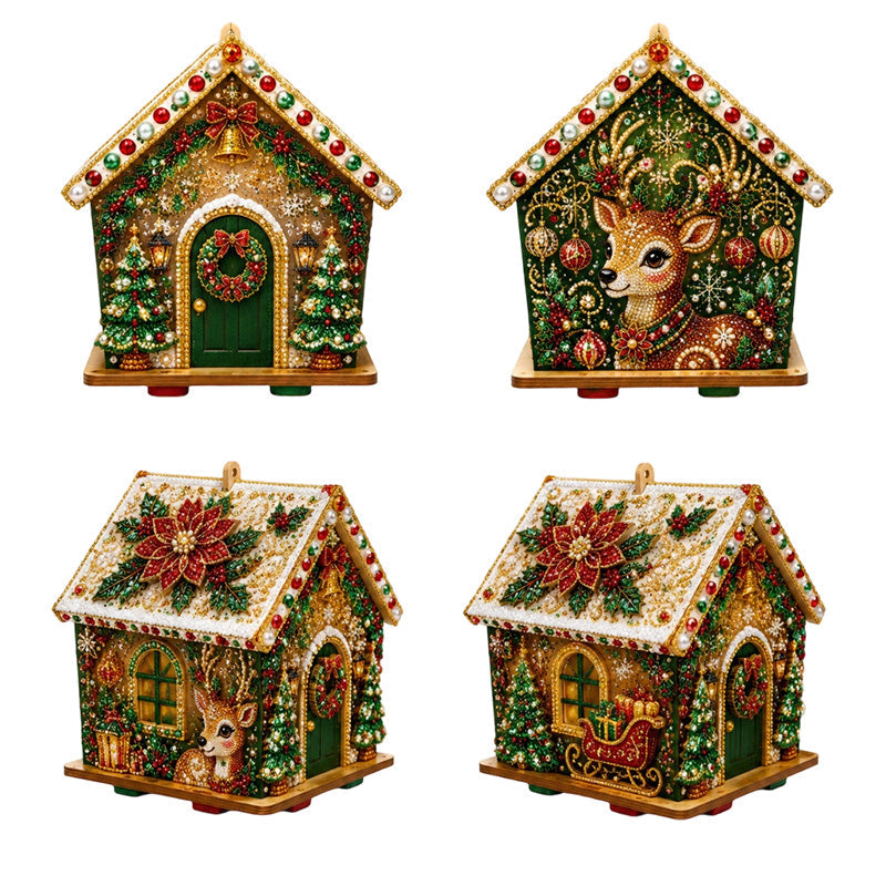 🎄✨ Zestaw DIY do tworzenia świątecznych obrazków 3D z perełkami – ręcznie wykonana dekoracja świąteczna (6 wzorów)