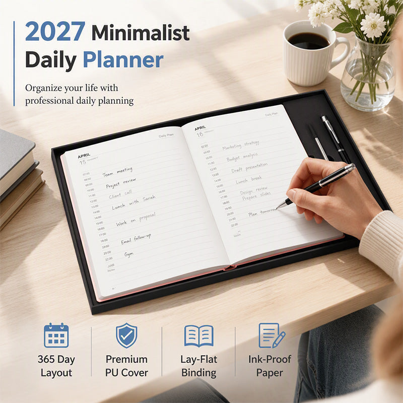 Minimalistyczny planer dzienny na rok 2027
