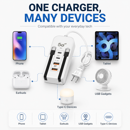 🔥🎁 NOWOŚĆ – 50% ZNIŻKI! 🔥 Stacja ładowania USB z wieloma portami na biurko – naładuj wszystkie urządzenia jednocześnie! ⚡📱💻