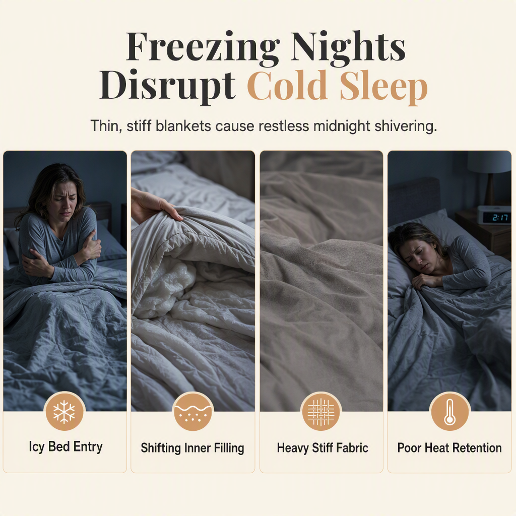 ⏳50% taniej⏰🛌 Dwustronna zimowa kołdra z polaru typu sherpa – gruba i ciepła, miękka w dotyku (jak aksamit), idealna na chłodne noce❄️