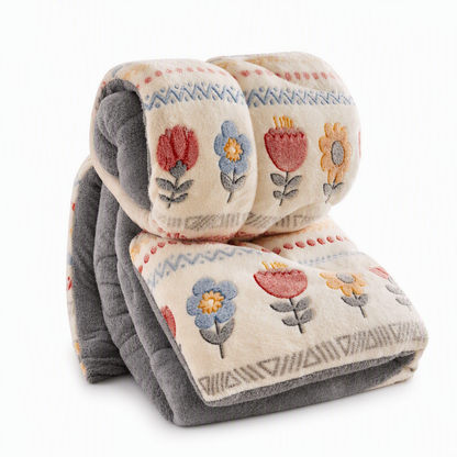 ⏳50% taniej⏰🛌 Dwustronna zimowa kołdra z polaru typu sherpa – gruba i ciepła, miękka w dotyku (jak aksamit), idealna na chłodne noce❄️