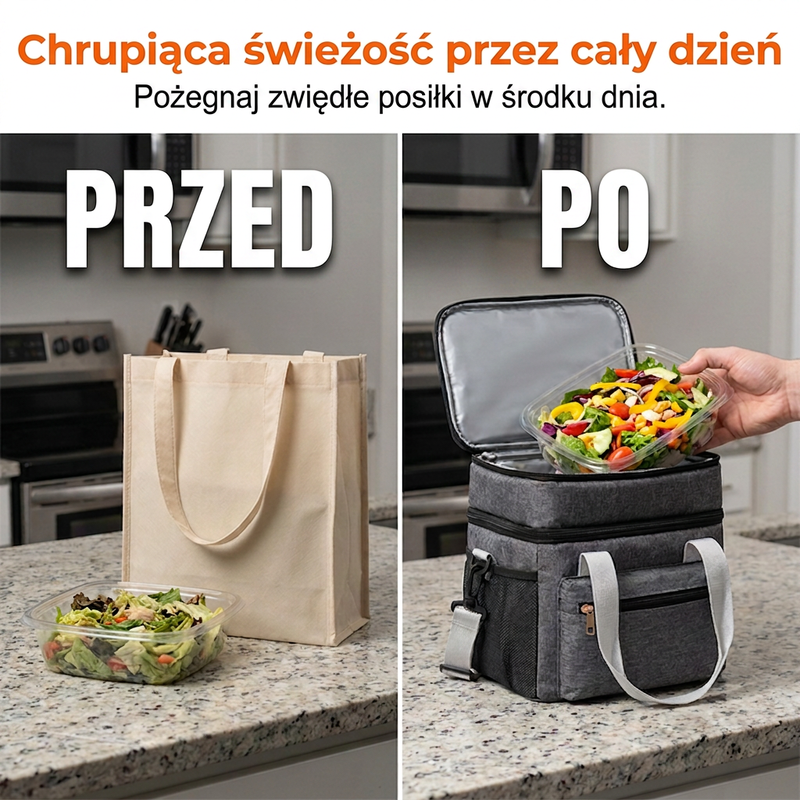 Dwuwarstwowa izolowana torba na lunch