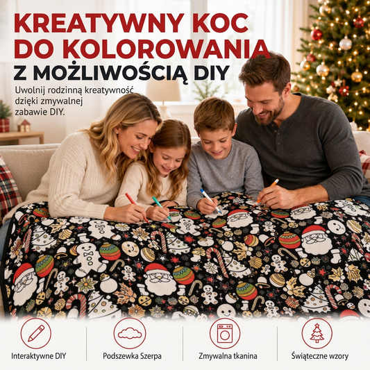 👨‍👩‍👧 Rodzinna kocyk do malowania DIY dla wszystkich grup wiekowych