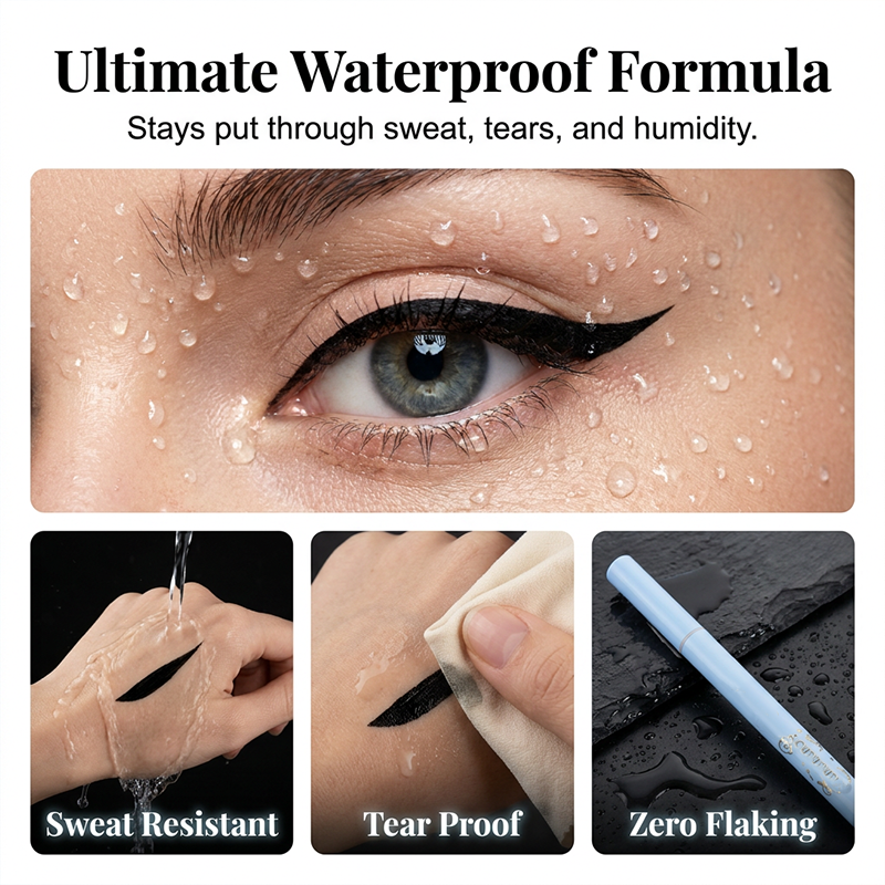 👁️Wodoodporny eyeliner w pisaku z cienką końcówką👁️ – Końcówka 0,01 mm i formuła odporna na rozmazywanie – Idealny do precyzyjnego, trwałego makijażu oczu ⚡