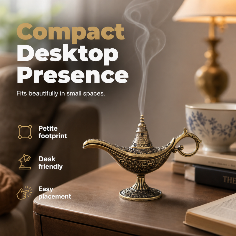 🪔 BUY 1 GET 1 FREE! ✨ Retro Aladdin Magic Lamp Incense Burner – Elegant, Decorative, Calming 🪄