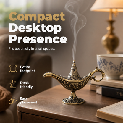 🪔 BUY 1 GET 1 FREE! ✨ Retro Aladdin Magic Lamp Incense Burner – Elegant, Decorative, Calming 🪄