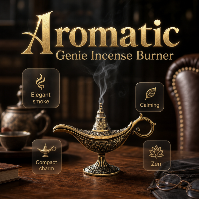 🪔 BUY 1 GET 1 FREE! ✨ Retro Aladdin Magic Lamp Incense Burner – Elegant, Decorative, Calming 🪄