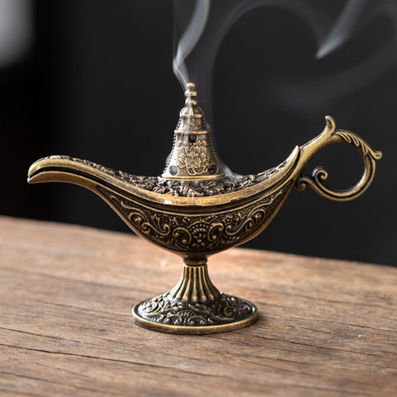 🪔 BUY 1 GET 1 FREE! ✨ Retro Aladdin Magic Lamp Incense Burner – Elegant, Decorative, Calming 🪄