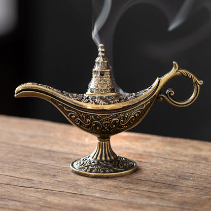 🪔 BUY 1 GET 1 FREE! ✨ Retro Aladdin Magic Lamp Incense Burner – Elegant, Decorative, Calming 🪄