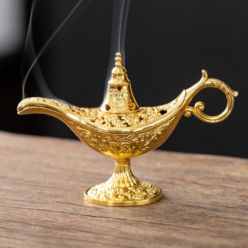 🪔 BUY 1 GET 1 FREE! ✨ Retro Aladdin Magic Lamp Incense Burner – Elegant, Decorative, Calming 🪄