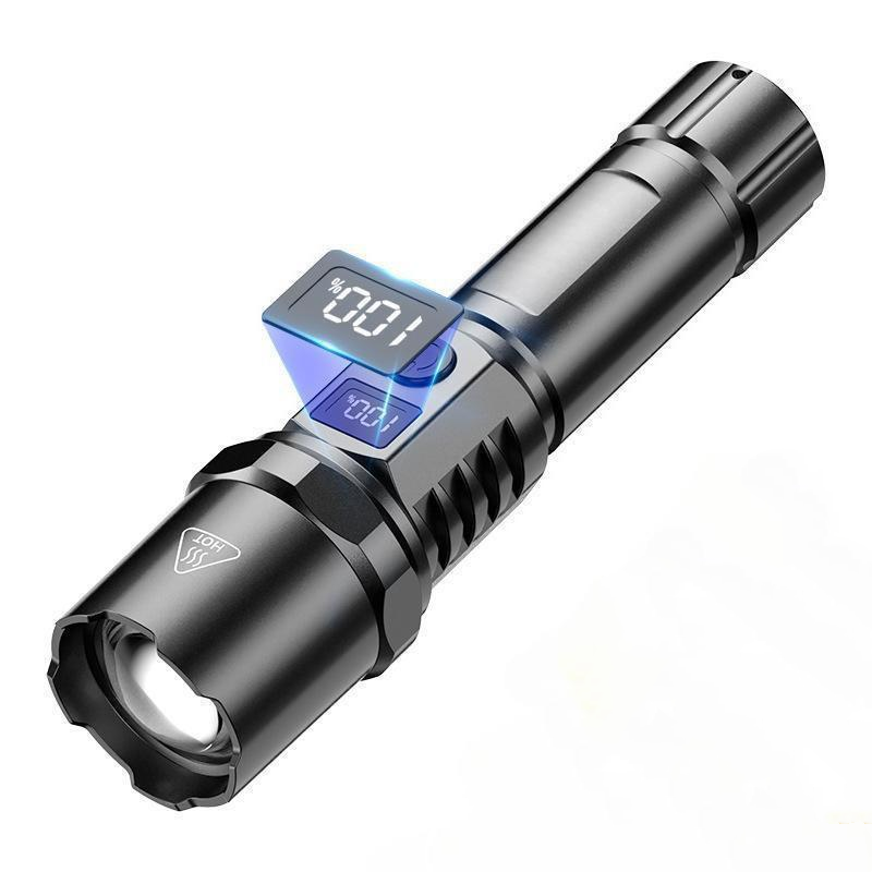 Akumulatorowa latarka laserowa z wyświetlaczem cyfrowym