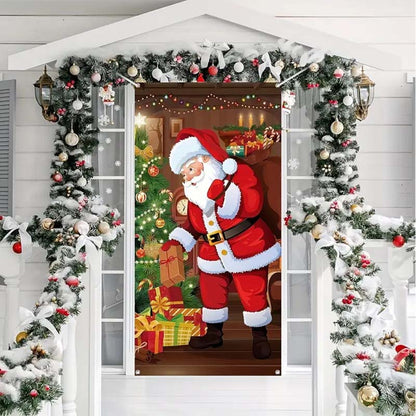 🎄 Świąteczna dekoracja na drzwi, 90 × 180 cm