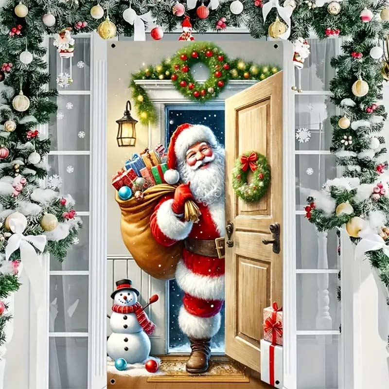 🎄 Świąteczna dekoracja na drzwi, 90 × 180 cm