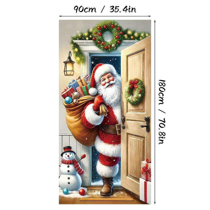 🎄 Świąteczna dekoracja na drzwi, 90 × 180 cm
