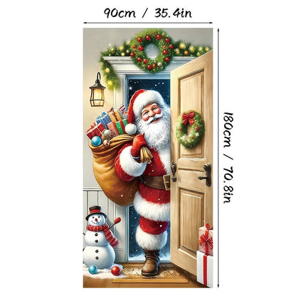 🎄 Świąteczna dekoracja na drzwi, 90 × 180 cm