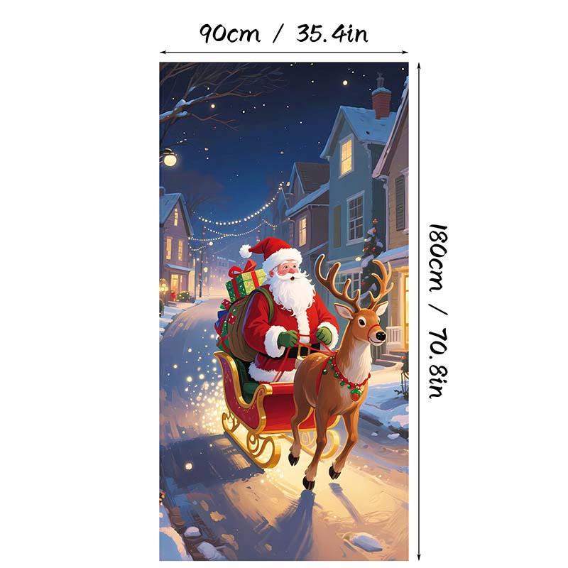 🎄 Świąteczna dekoracja na drzwi, 90 × 180 cm