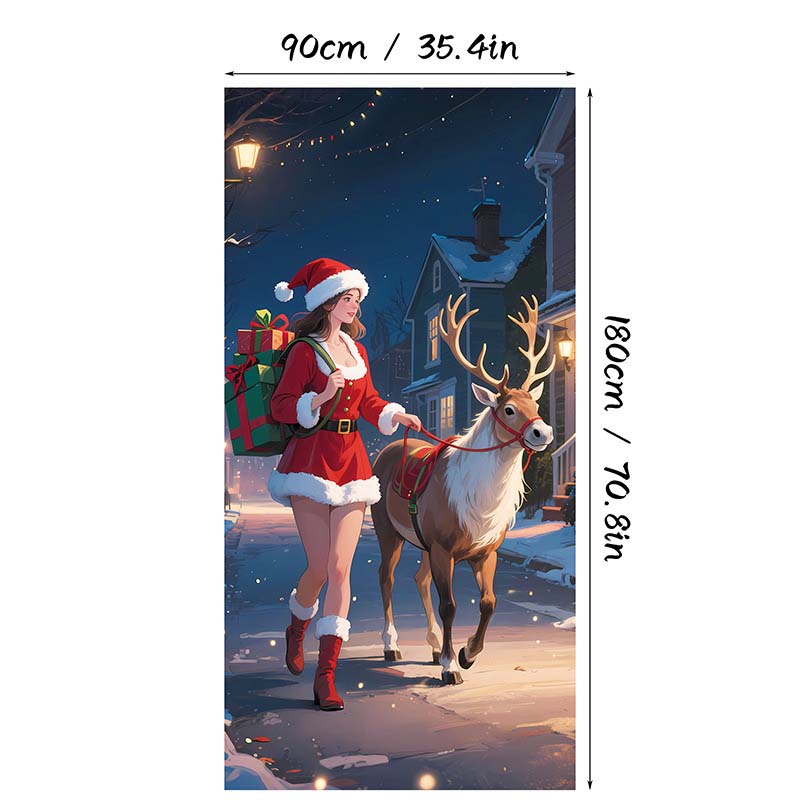 🎄 Świąteczna dekoracja na drzwi, 90 × 180 cm