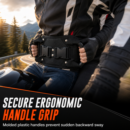 ⏳Oferta ograniczona czasowo⏰ Pas z uchwytem dla pasażera motocykla – antypoślizgowy, regulowany, wytrzymały 🏍️✨