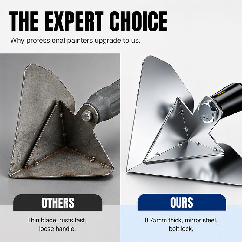 🧱 LIMITED-TIME 50% OFF! 🛠️ Stainless Steel Corner Trowel – Precise Corner Finishing, Anti-Rust, Ergonomic Handle ✨