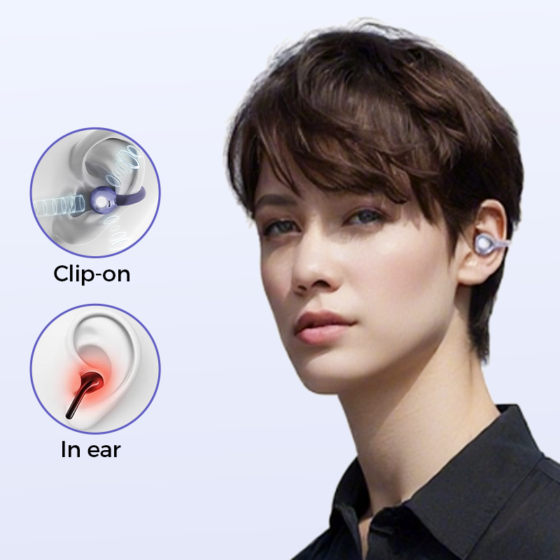🎧 👂 Słuchawki Bluetooth typu „open-ear” (zaczepiane na ucho) – całodzienny komfort, wciągający dźwięk, minimalizacja wycieku dźwięku, 8–10 godzin pracy na baterii, sterowanie dotykowe. Bez bólu uszu! 🔋