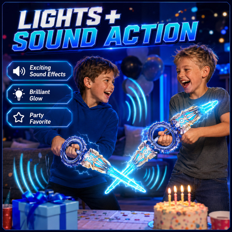 🥳2026 HOT SALE🥳💞50K+ SOLD! ⚔️✨ 50% OFF! Rechargeable Double-Blade Light Up Sword – 360° spin, extendable, 24 light modes, motion sounds, USB-C. Epic gift for kids 6+! 🎁💪
