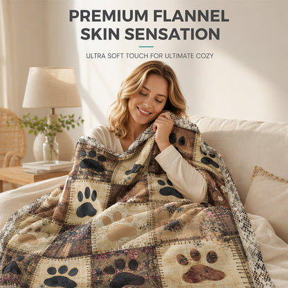 🐾 50% ZNIŻKI – TYLKO PRZEZ OGRANICZONY CZAS! ✨ Uroczy koc flanelowy z łapkami – przytulny, ciepły, piękna dekoracja domu 🛋️💗
