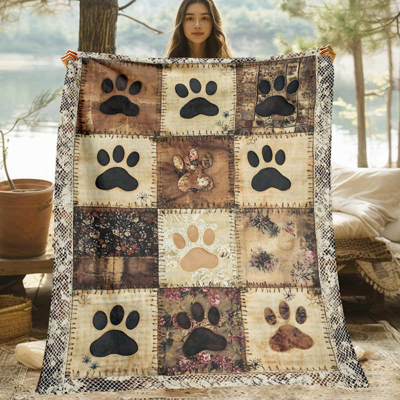 🐾 50% ZNIŻKI – TYLKO PRZEZ OGRANICZONY CZAS! ✨ Uroczy koc flanelowy z łapkami – przytulny, ciepły, piękna dekoracja domu 🛋️💗