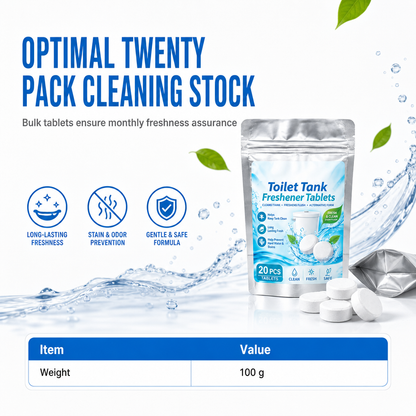 💞Ponad 50 tys. sprzedanych sztuk! 🚽Zestaw 20 tabletek odświeżających do spłuczki – musująca formuła zwalcza nieprzyjemne zapachy, a powolne uwalnianie składników zapewnia ciągłe czyszczenie. Bezpieczne dla instalacji hydraulicznej! 🧼✅