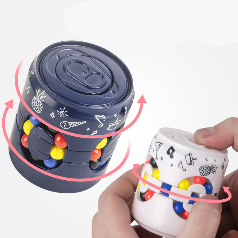 🥤 2-in-1 Soda Can Fidget Spinner: Rotating Bean Puzzle, Smooth Spin, ABS, Stress Relief Toy