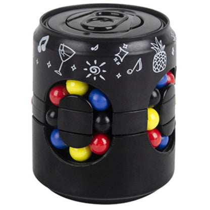 🥤 2-in-1 Soda Can Fidget Spinner: Rotating Bean Puzzle, Smooth Spin, ABS, Stress Relief Toy