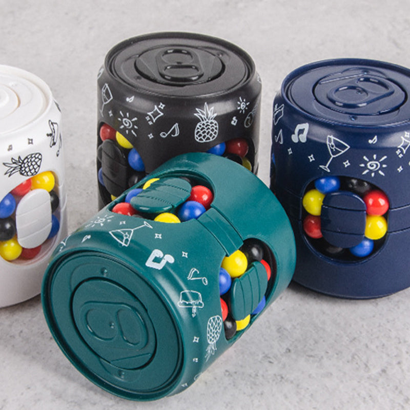 🥤 2-in-1 Soda Can Fidget Spinner: Rotating Bean Puzzle, Smooth Spin, ABS, Stress Relief Toy