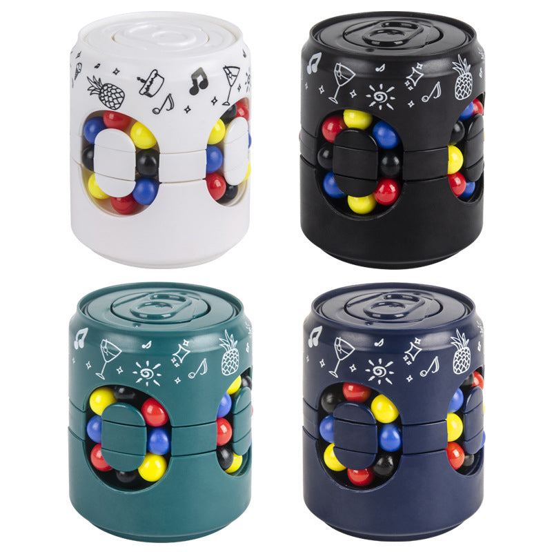 🥤 2-in-1 Soda Can Fidget Spinner: Rotating Bean Puzzle, Smooth Spin, ABS, Stress Relief Toy