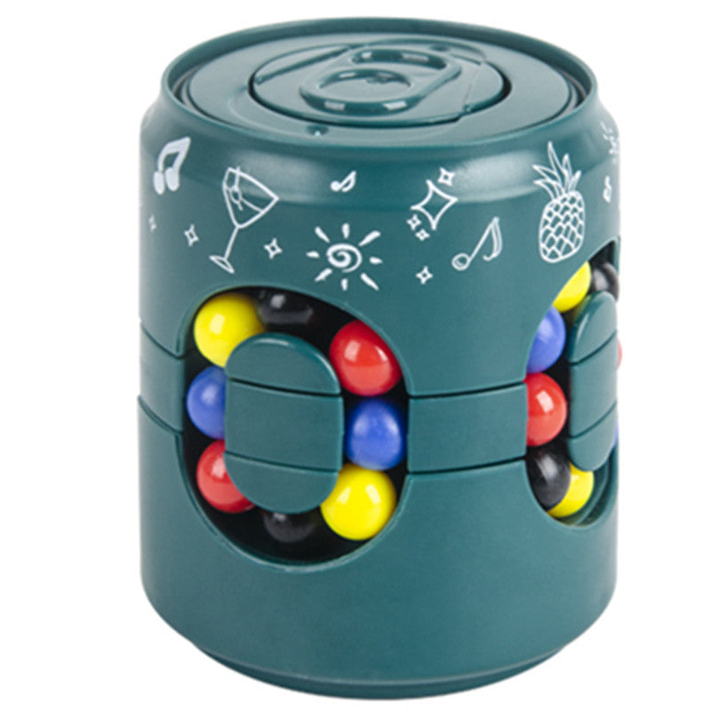 🥤 2-in-1 Soda Can Fidget Spinner: Rotating Bean Puzzle, Smooth Spin, ABS, Stress Relief Toy