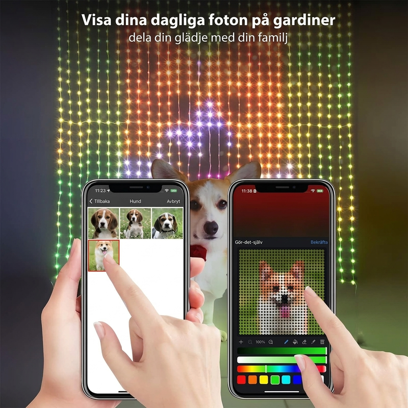 🌈 Teraz 50% taniej! 💡 Wodoodporna kurtyna świetlna LED – sterowanie aplikacją, synchronizacja z muzyką i własne wzory świetlne 🎵