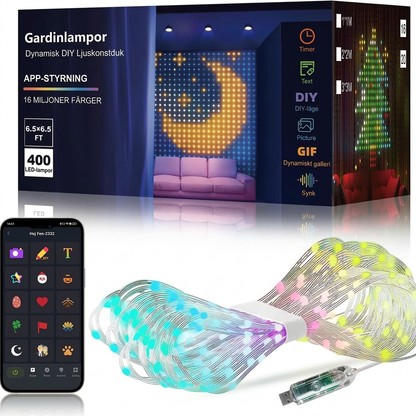 🌈 Teraz 50% taniej! 💡 Wodoodporna kurtyna świetlna LED – sterowanie aplikacją, synchronizacja z muzyką i własne wzory świetlne 🎵