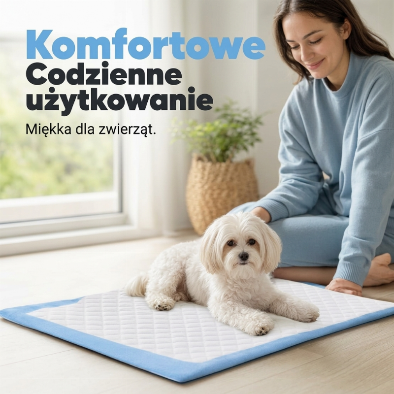 Jednorazowe, chłonne i szczelne podkładki higieniczne dla zwierząt domowych