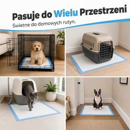 Jednorazowe, chłonne i szczelne podkładki higieniczne dla zwierząt domowych